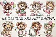 Quirky Easter Lion Clipart Bundle, an Animal Illustration by RobertsArt (Thumbnail 3 of 5)