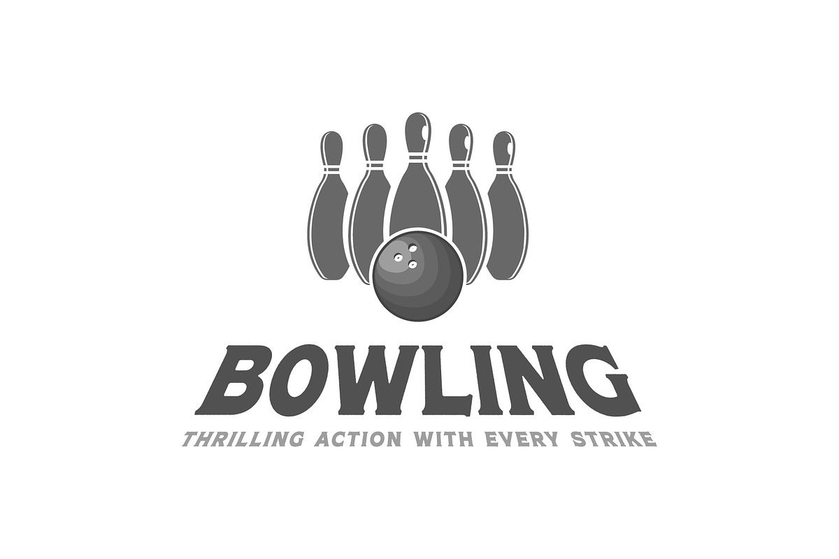 simple bowling ball and pin logo, a Branding & Logo Template by Pyruos ID
