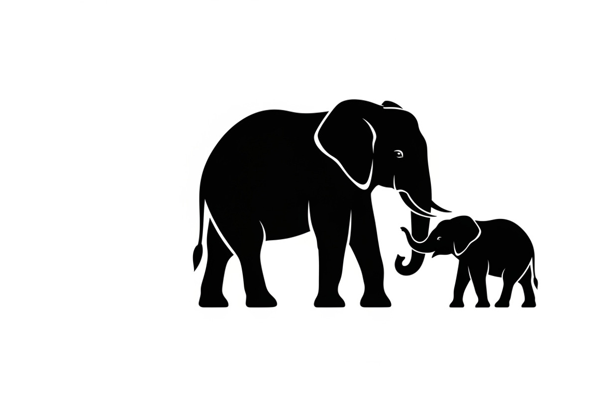 elephant family silhouette design, an Illustration by Amazin_art (Photo 19 of 51)
