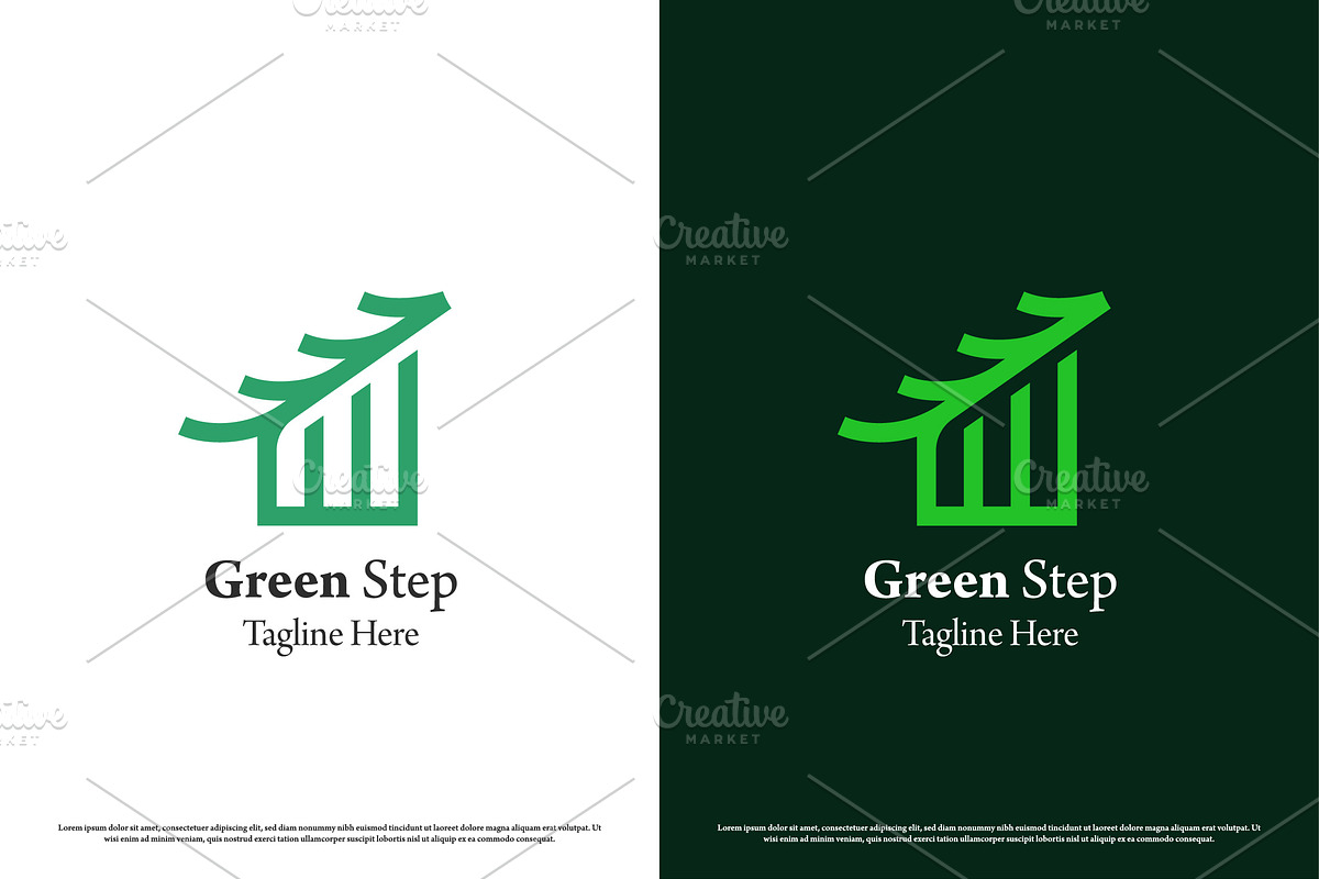 Green Growth Step Logo Design Icon, a Branding & Logo Template by Morvana Crew