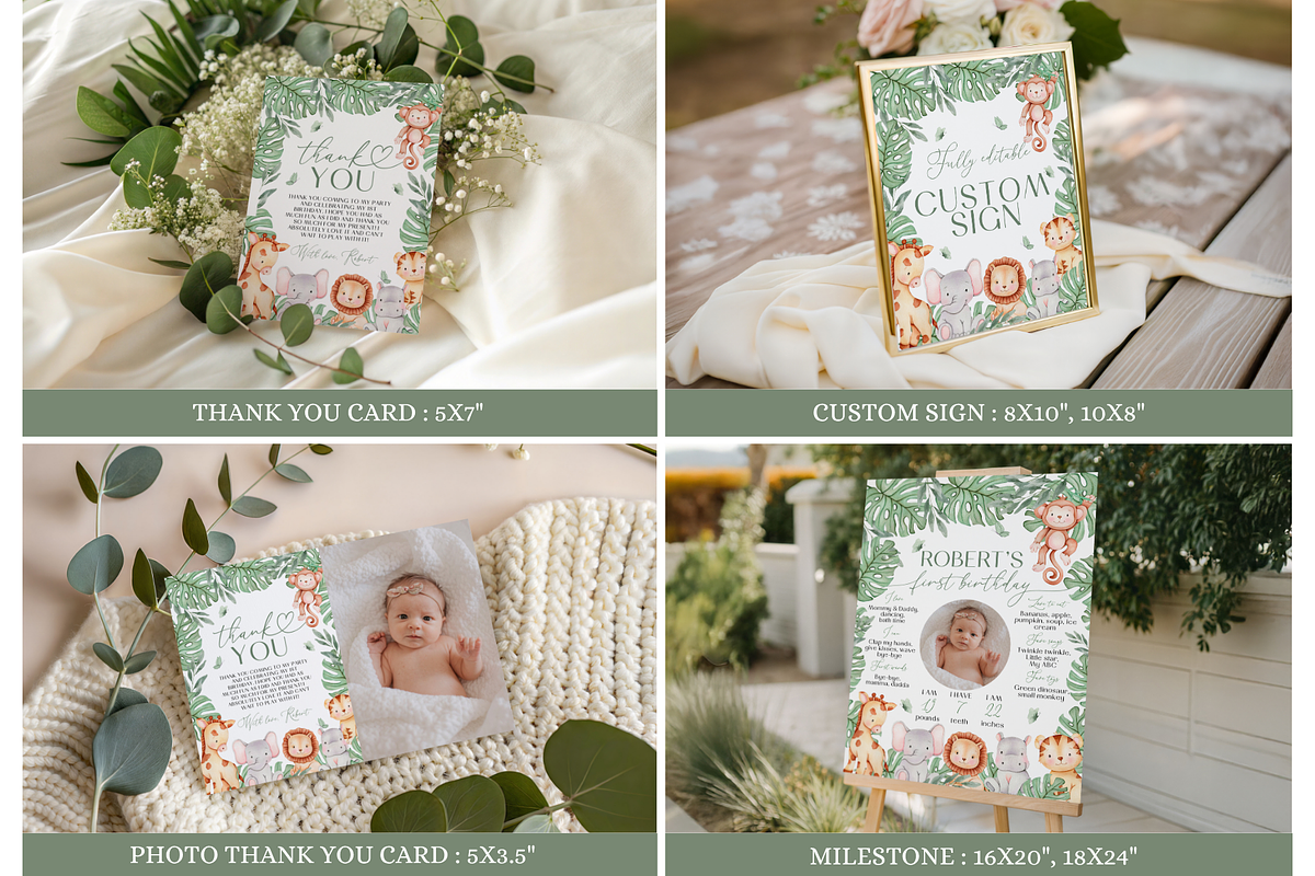 Wild One First Birthday Party Bundle, a Templates & Theme by VeliusCreativeStudio (Photo 3 of 8)