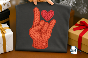 Crochet Hand Sign PNG ASL I Love You, a Seasonal Illustration by Craftsbeefy