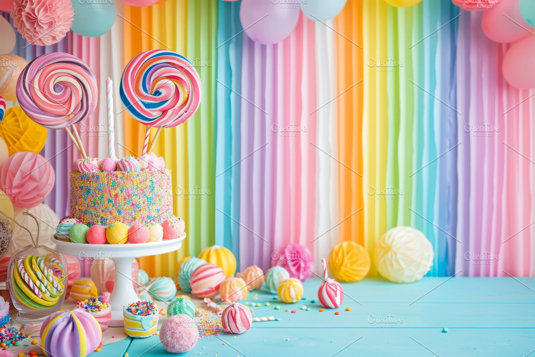 A vibrant birthday cake adorned with, a Photo by Iftikhar Alam