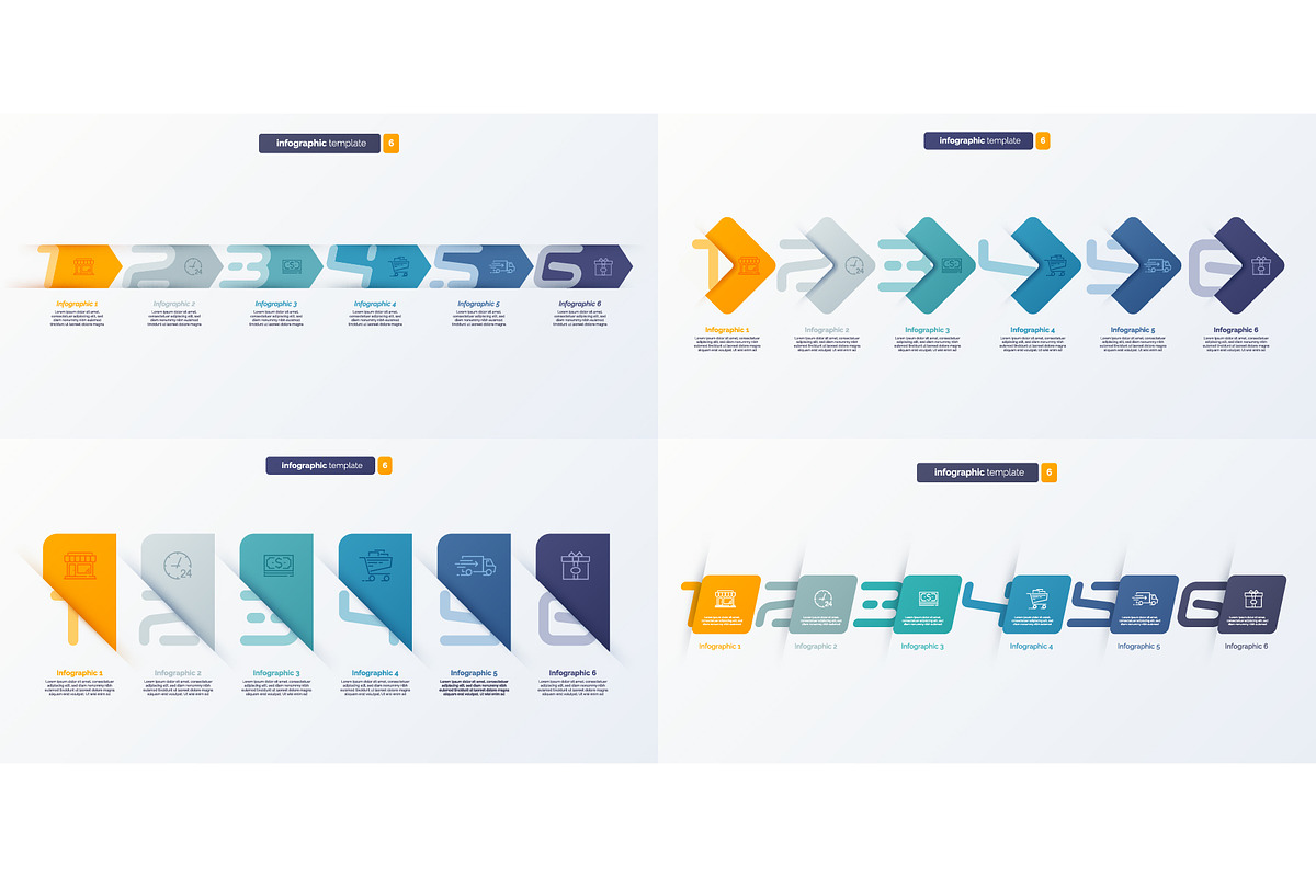 Set of vector infographic templates, a Templates & Theme by rikkyal (Photo 2 of 2)
