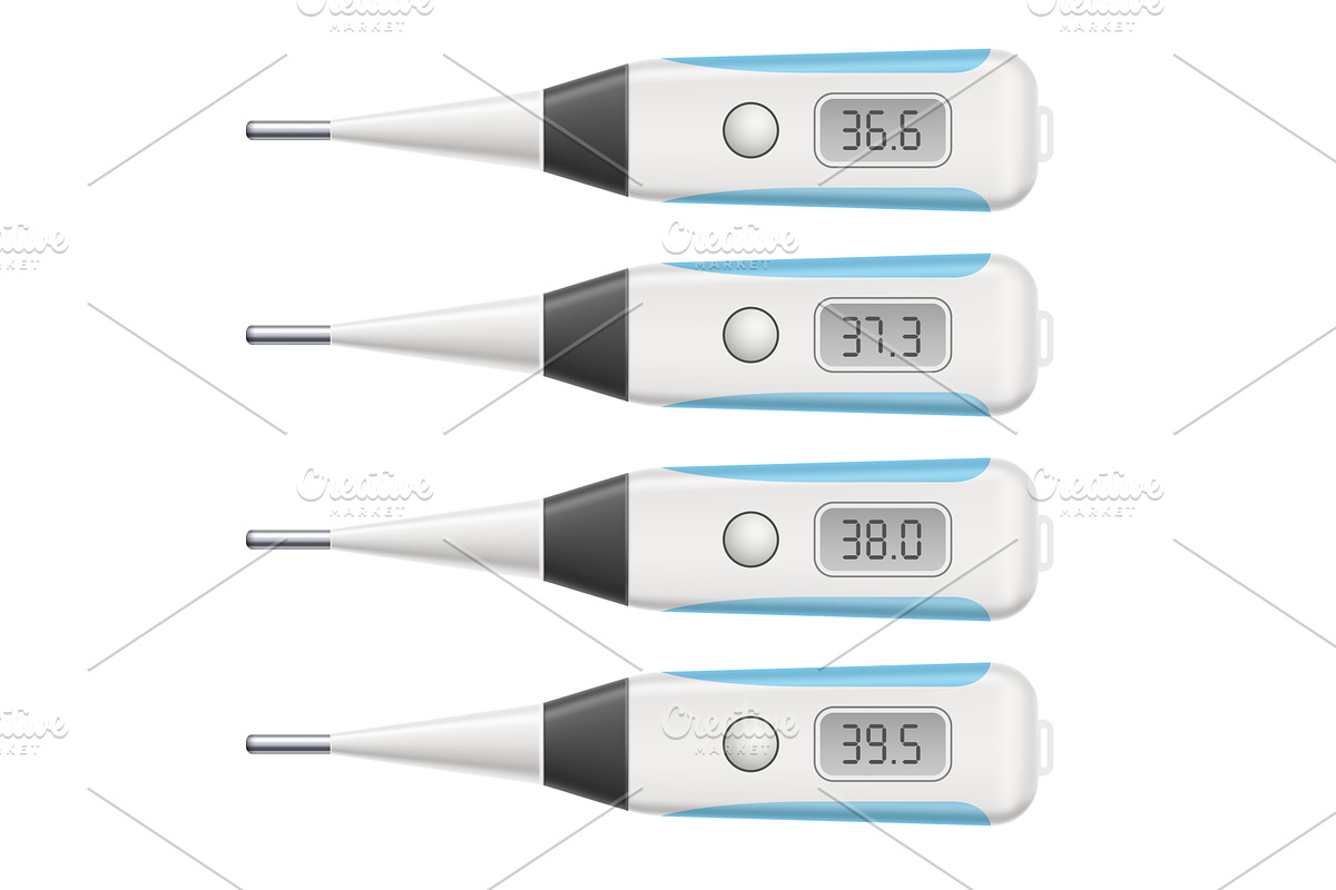 Electronic thermometer for measuring, an Object Illustration by Vectorbuum