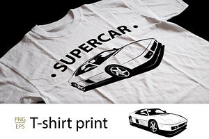 Supercar Print | Sport Car Vector, a Sport Illustration by Plaid4You