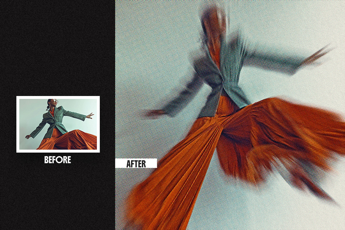 Motion Blur Halftone Photo Effect, a Layer Style Add-On by dokudokunomi (Photo 7 of 8)
