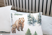 Watercolor forest animals clipart, an Object Graphic by KomtsyanTatyanaArt (Thumbnail 9 of 10)