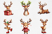Funny Christmas Reindeer Clipart, an Illustration by CrexoraLab (Thumbnail 2 of 5)