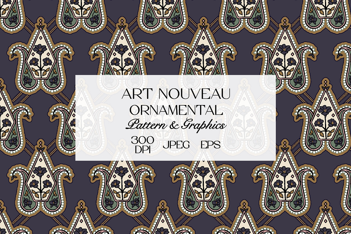 Art Nouveau Ornamental Pattern, a Pattern Graphic by StudioGlouna (Photo 1 of 5)