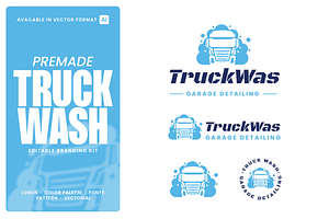 Truck Wash Garage Detailing | Logo, a Branding & Logo Template by Headfonts