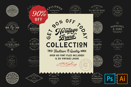 The Heritage Brand Collection, a Serif Font by Hustle Supply Co.