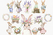 Watercolor Pastel Easter Clipart, an Animal Illustration by ClipArtCharm (Thumbnail 2 of 5)