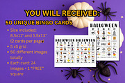 Printable Halloween Bingo Games, a Print Template by Adalin Shop (Thumbnail 3 of 6)