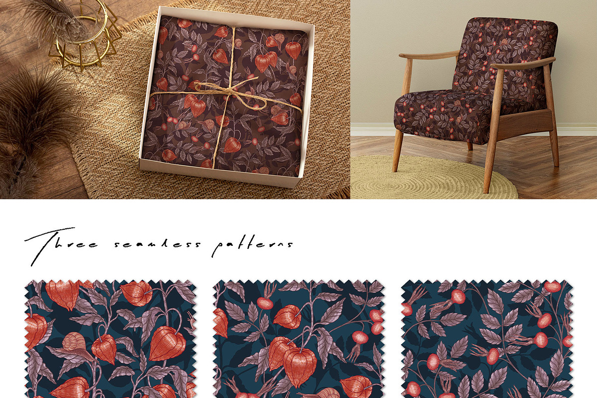 PHYSALIS GARDEN — Botanical Patterns, a Decorative Illustration by Liiafis (Photo 2 of 17)