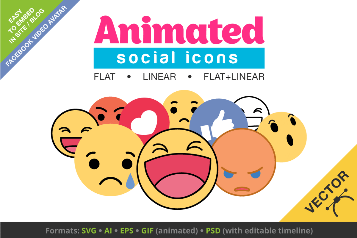 Animated Social Icons +Video Avatars