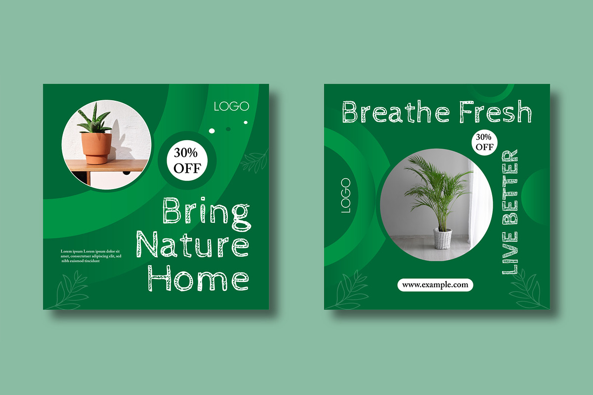 Modern Botanical Social Media Post, a Social Media Template by MightyDesign (Photo 3 of 8)