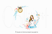 Alice in Wonderland Clipart, an Illustration by Collart Studio (Thumbnail 4 of 5)