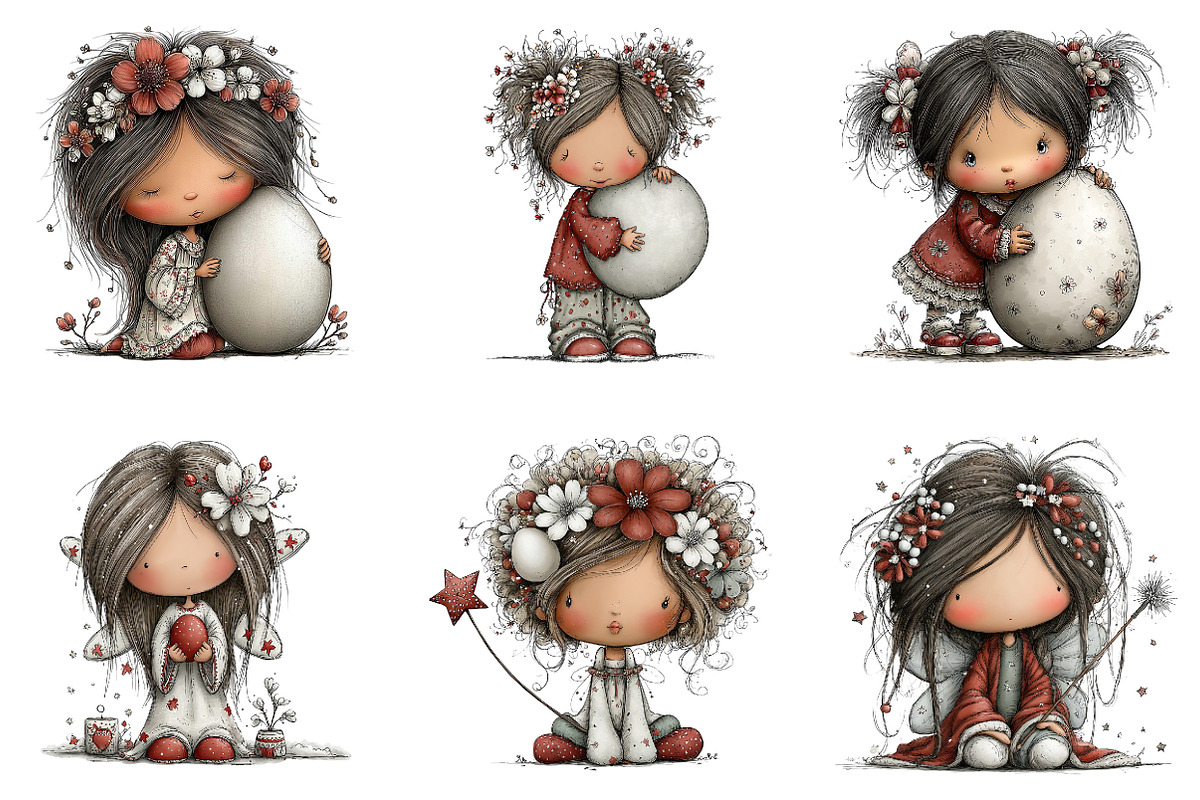 Whimsical easter fairy clipart, an Illustration by CreationArt (Photo 6 of 7)