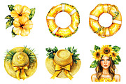 Watercolor Summer Vibe Clipart, an Illustration by SinaCreation (Thumbnail 2 of 9)
