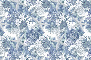 White and blue sea patterns, a Pattern Graphic by ramika (Thumbnail 5 of 8)