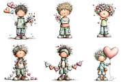 Whimsical valentine boy clipart, an Illustration by CreationArt (Thumbnail 6 of 7)