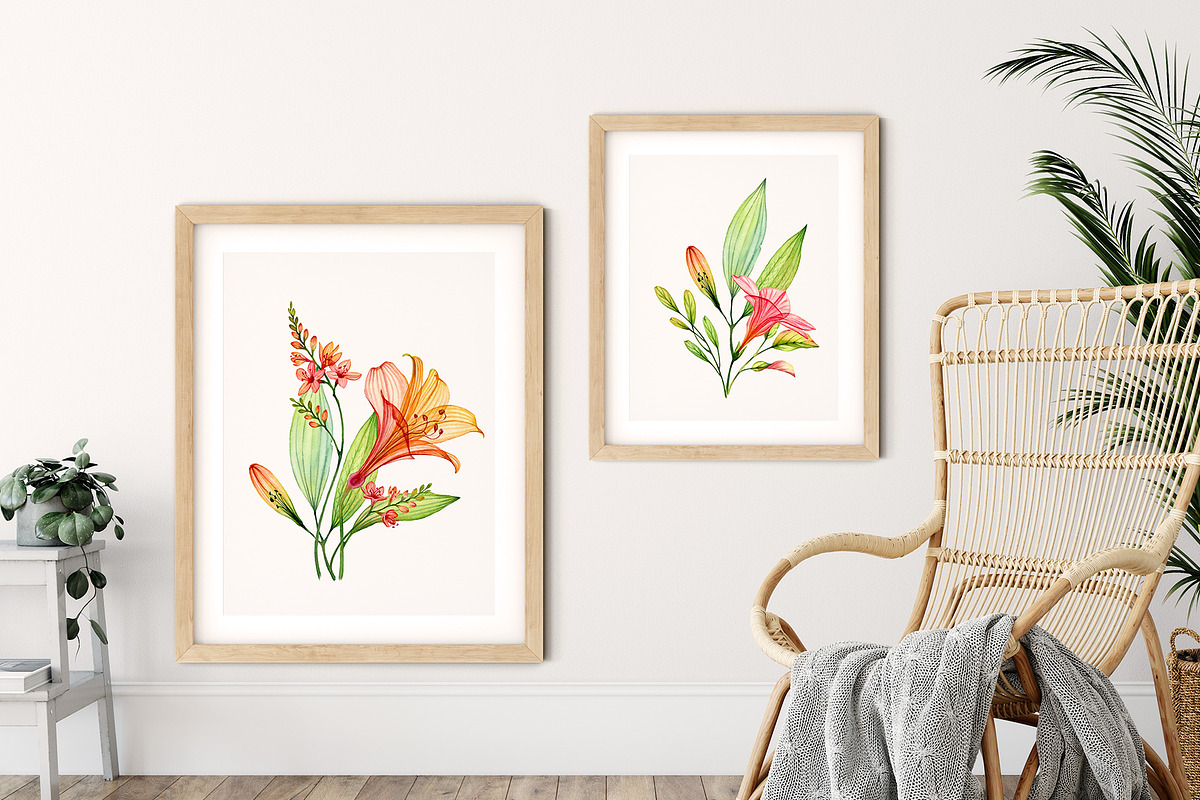 Watercolor Tropical Floral Set, a Decorative Illustration by Akvarelldesign (Photo 3 of 3)