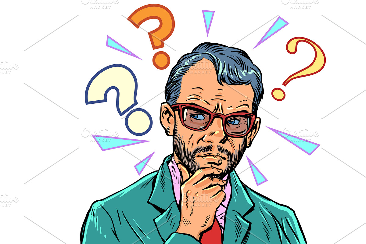 Pop Art Retro Thinking and solving, a Person Illustration by studiostoks