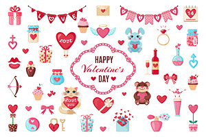 Set of Valentine's Day elements
