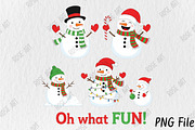 Christmas Snowman Png Funny Xmas Png, an Illustration by Rose Art (Thumbnail 1 of 5)