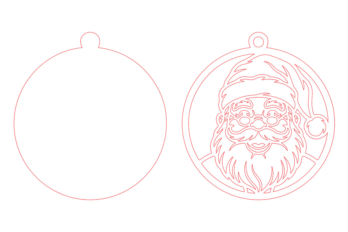 Santa Claus Face Christmas Laser Cut, a Seasonal Illustration by CraftArtStudio (Photo 3 of 3)