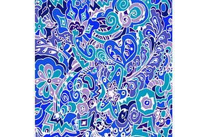 Shades of Blue Hand Drawn Pattern, a Decorative Illustration by Sharon Schwalbe