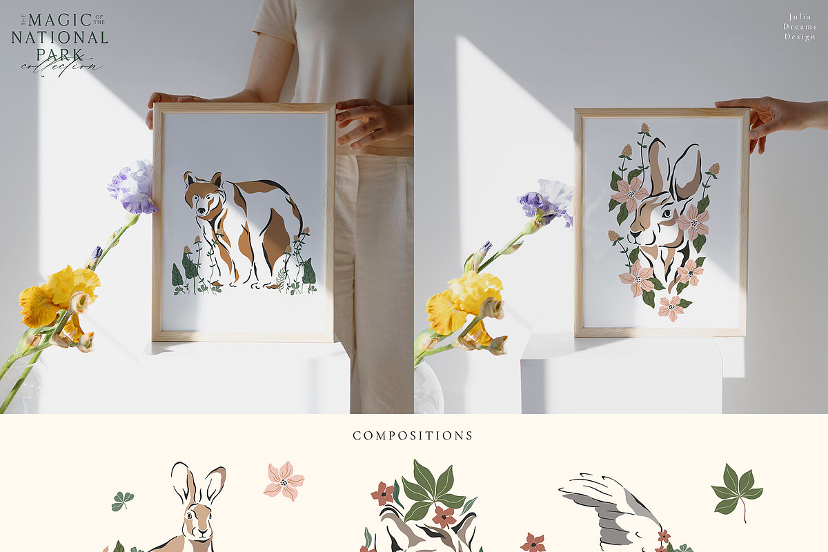 The Magic of the National Park, an Animal Illustration by Julia Dreams