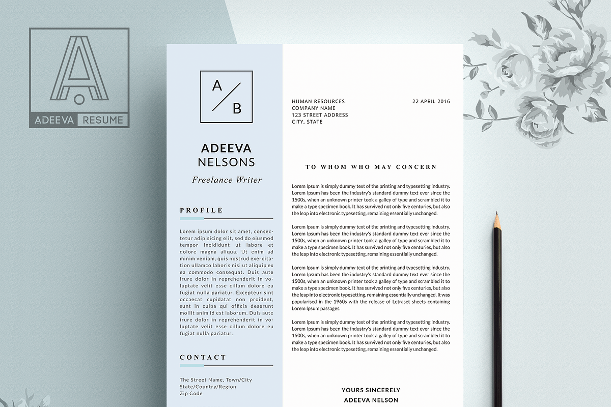 Simple Resume Template Nelson, a Resume Template by AdeevaResume (Photo 4 of 4)