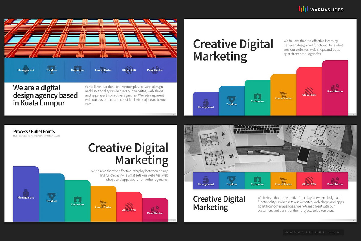 6 Bullet Points PowerPoint Templates, a Presentation Template by Warna Works (Photo 13 of 18)