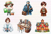 Cute Teachers Clipart, an Illustration by CreationArt (Thumbnail 3 of 5)