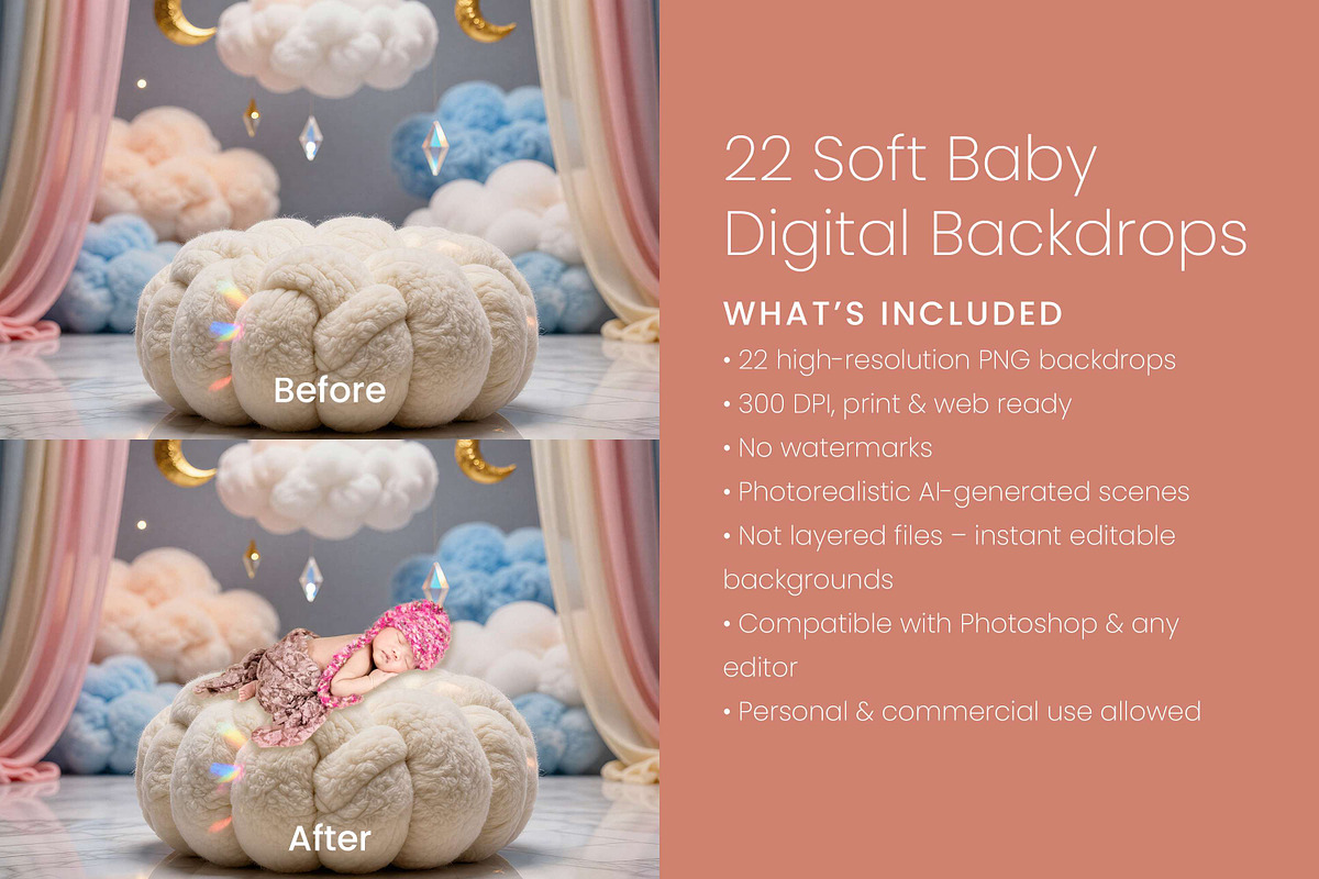 22 Soft Baby Digital Backdrops, a Background Graphic by 3Motional (Photo 4 of 7)