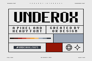 Underox - Pixel & Heavy Font, a Sans Serif Font by QR Design Studio