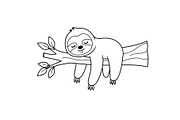 Cute Sloth Line Art Bundle, an Illustration by musafir_fashion (Thumbnail 12 of 51)
