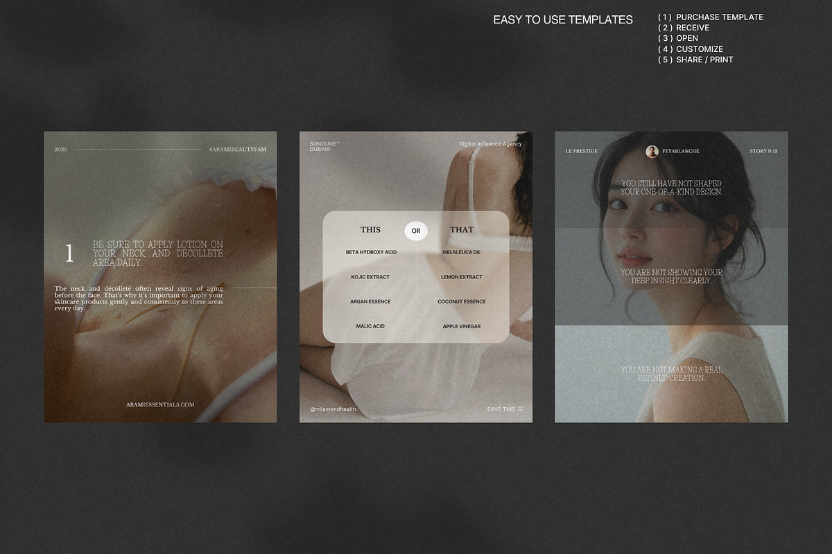 Aesthetic Skincare Post Templates preview 3