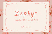 Zephyr. Whimsical Handwritten Font, a Handwritten Font by PaperJamLab (Thumbnail 1 of 10)