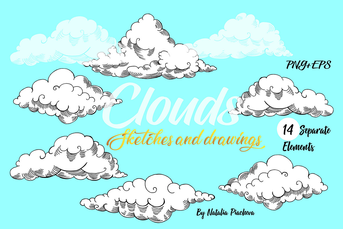 Clouds Clip Art, an Illustration by Nataliapiache (Photo 1 of 7)