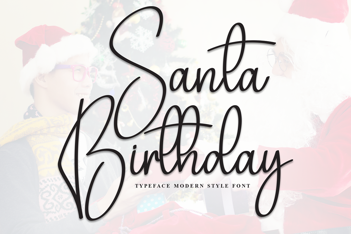 Santa Birthday | Script Font, a Handwritten Font by Scratchones (Photo 1 of 8)