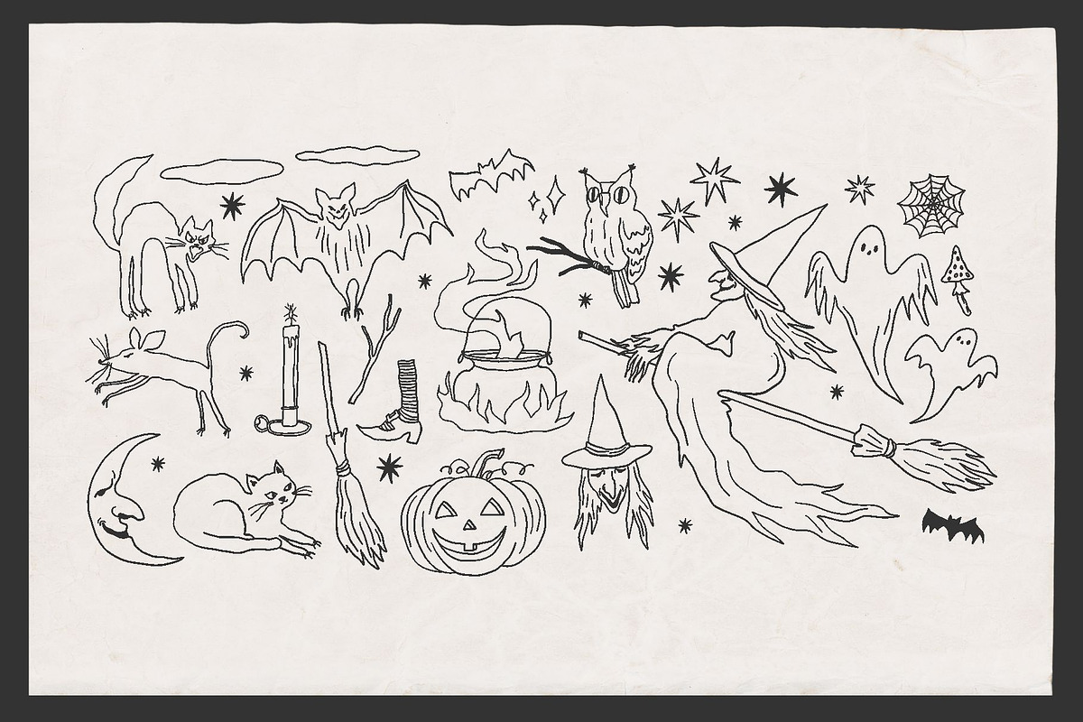 Vintage Hand Drawn Halloween, a Decorative Illustration by Barkova Nadya (Photo 3 of 6)