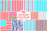 4th of july Striped PNG Bundle, a Seasonal Illustration by OK Design (Thumbnail 1 of 6)