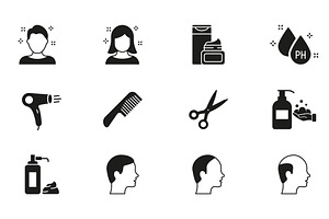 Barbershop and Hairdresser Icons, an Object Illustration by Vector Creator