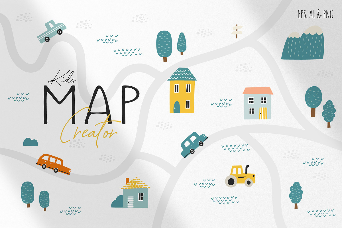 Cute Bundle. Map creator, space dino, an Object Graphic by MaNechaeva (Photo 14 of 22)