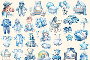 My Happiness, Big watercolor clipart, a Decorative Illustration by Hello My Print (Thumbnail 4 of 12)