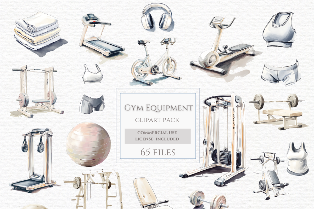 Watercolor clipart gym fitness, a Sport Illustration by Invite to Clipart (Photo 1 of 4)