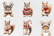 Watercolor Christmas Squirrel Clipar, a Seasonal Illustration by Rose Art (Thumbnail 3 of 4)